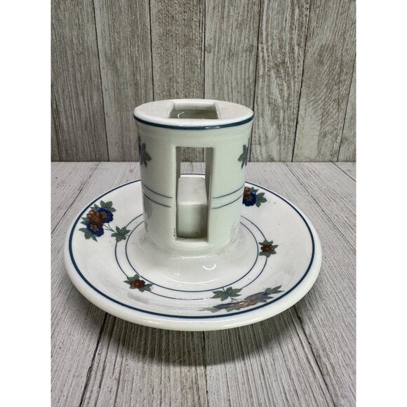 Vtg Op Co Syracuse Canterbury Matchbox Holder Ashtray Flower Decor 4" Tall - Picture 4 of 8